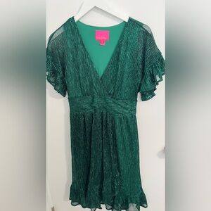 Lilly Pulitzer Sinclair Dress Emerald Green Holiday Evening New Years